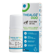 Load image into Gallery viewer, Thealoz Duo product box in portrait position behind a product sample
