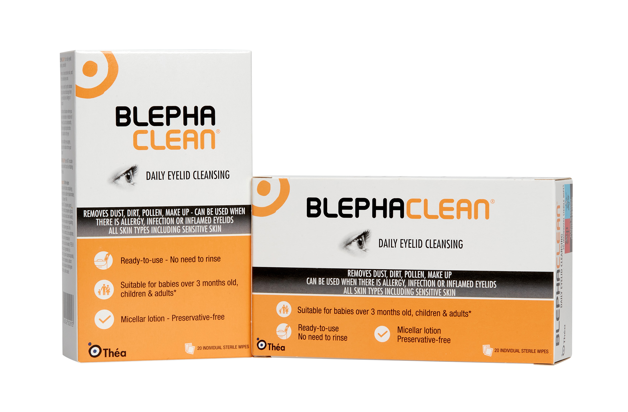 Two Blephaclean Product Boxes one vertical and one landscape