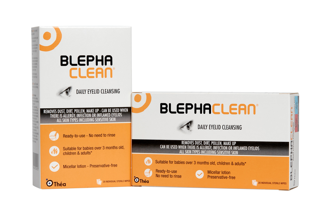 Two Blephaclean Product Boxes one vertical and one landscape