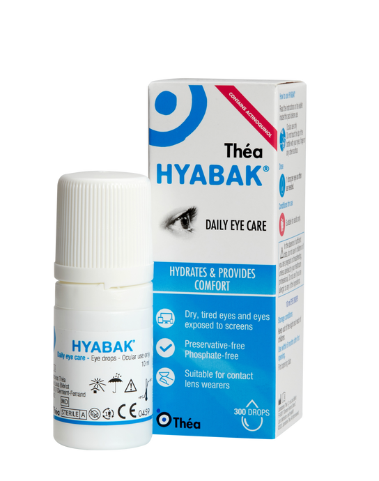 Hyabak Product box in portrait position behind the product sample